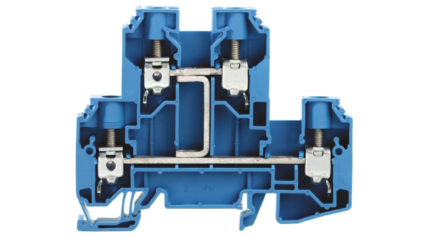 Morsettiera a due livelli Weidmuller, Blu, livello Doppio, 57A