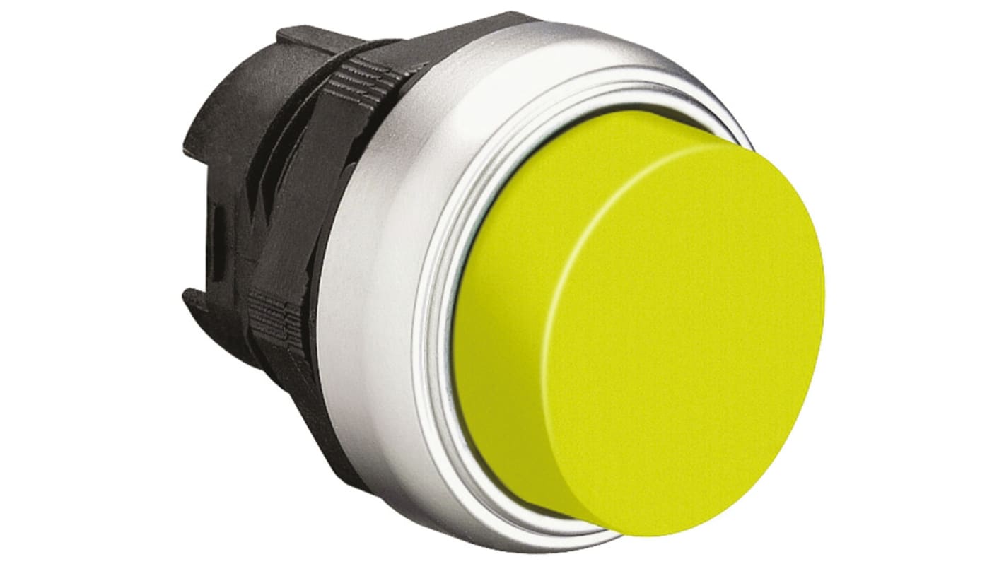 Tête de bouton poussoir Lovato, Platinum Jaune, Ø découpe 22mm, Retour par ressort