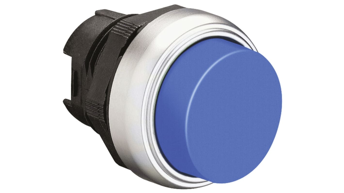 Cabezal de pulsador Lovato serie Platinum, Ø 22mm, de color Azul, Retorno por Resorte, IP66, IP67, IP69K