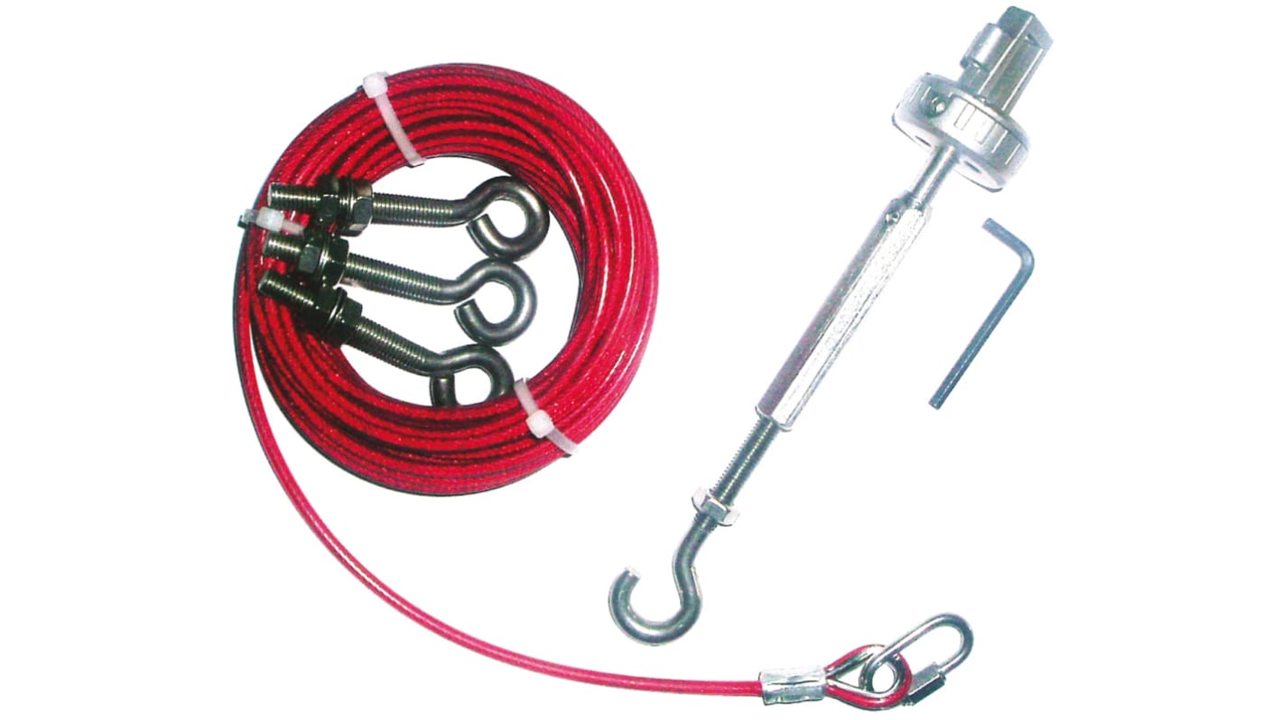 Rope Pull Kit 140013, pro použití s: Lankové spínače ochranného vedení IDEM Nerezová ocel 20m