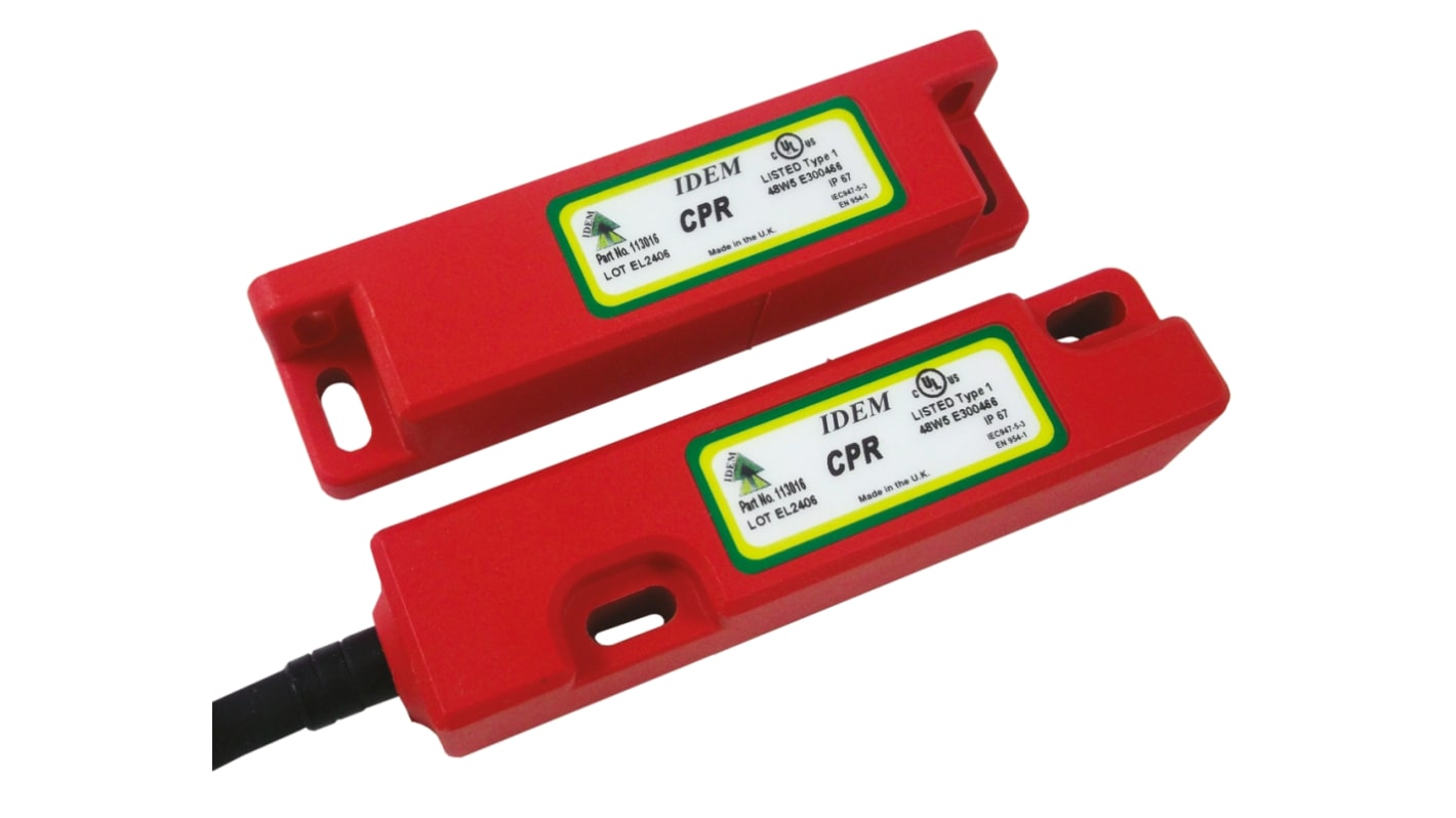 Interruptor sin contacto IDEM IDEMAG CPR, 2NC, contacto aux. NA, 250V ac, Safety Channels 1 A, Auxiliary Channel 200mA,