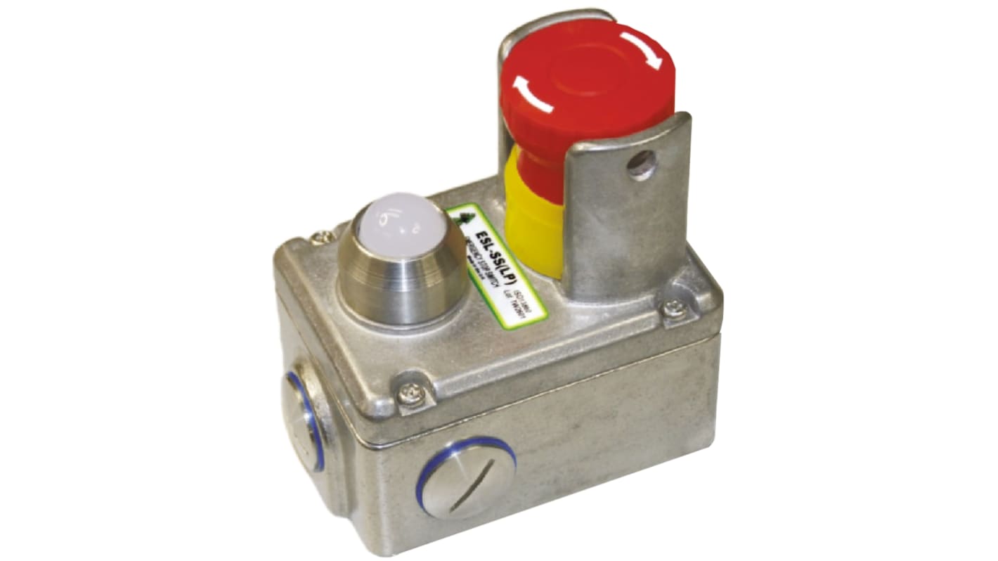 IDEM ESL Series Twist Release Illuminated Emergency Stop Push Button, Surface Mount, 2NC + 2NO, IP67, IP69K