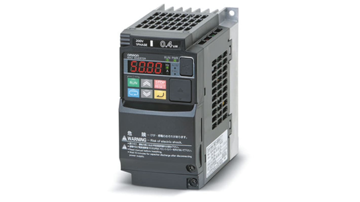 Omron Inverter Drive, 1.5 (Heavy Load) kW, 2.2 (Light Load) kW, 1 Phase, 230 V ac, MX2 Series