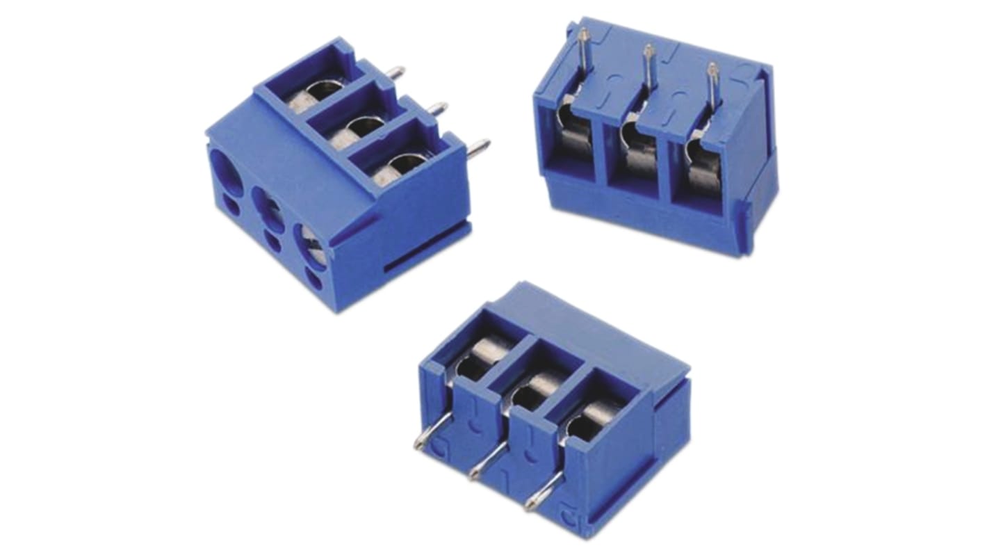 Wurth Elektronik 101 Series PCB Terminal Block, 2-Contact, 5mm Pitch, Through Hole Mount, 1-Row, Solder Termination