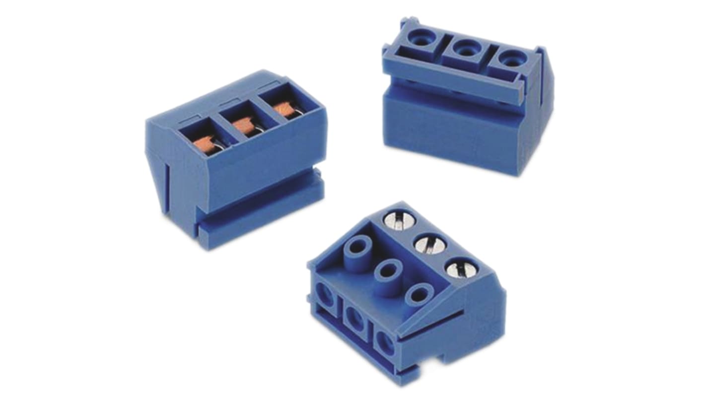 Wurth Elektronik 301 Series PCB Terminal Block, 2-Contact, 5mm Pitch, Cable Mount, 1-Row, Screw Termination