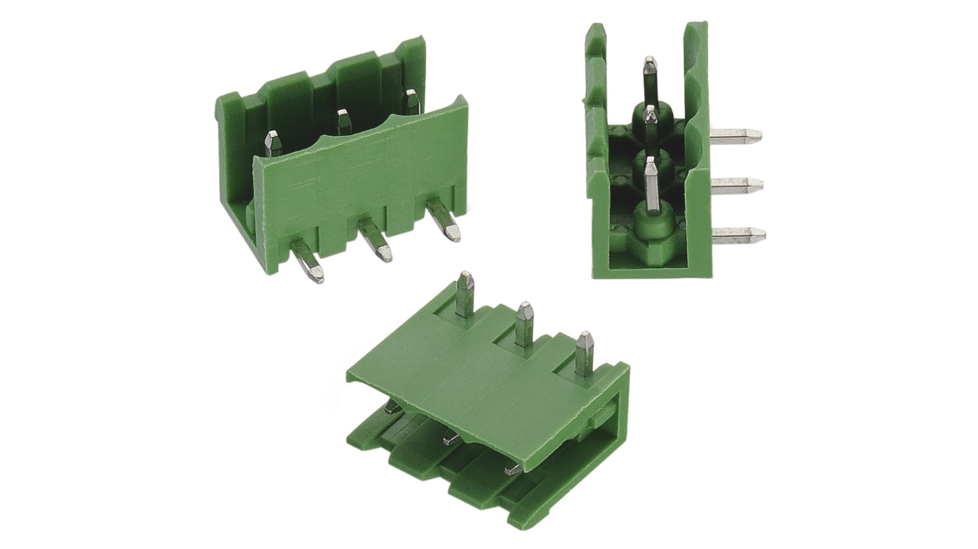 Conector macho para PCB Wurth Elektronik serie 3127 de 8 vías, 1 fila, paso 5.0mm, para soldar, Orificio Pasante