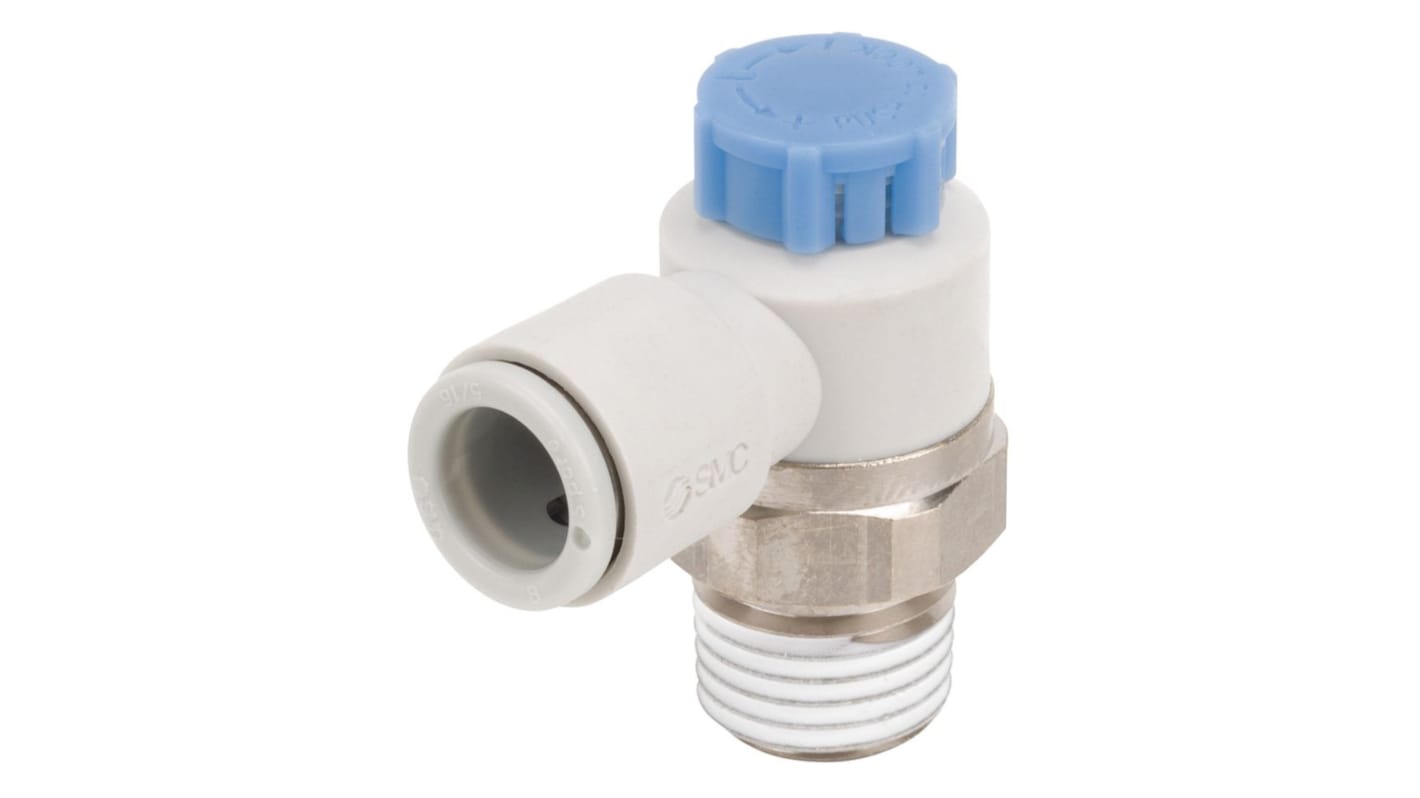 SMC AS Series Threaded Speed Controller, R 1/4 Inlet Port x 6mm Tube Outlet Port