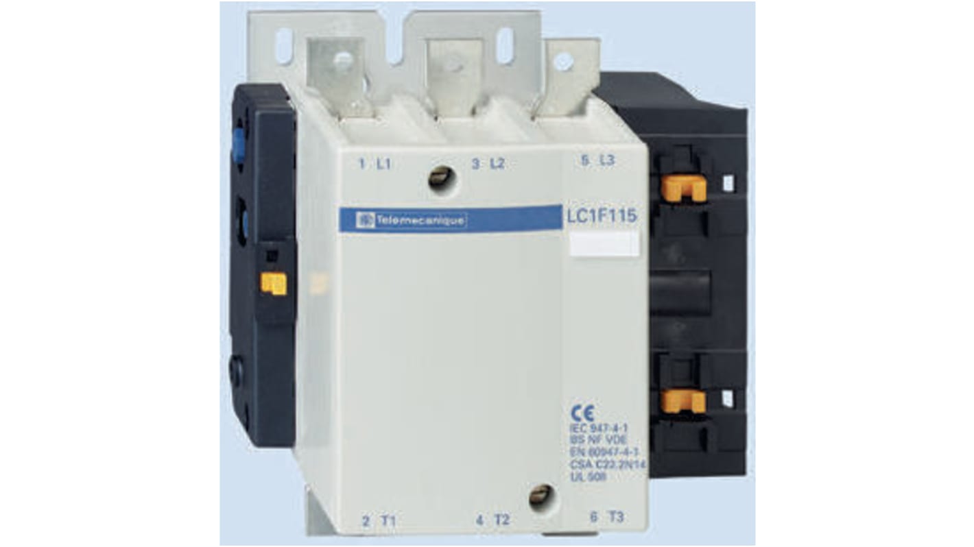 Schneider Electric LC1F Series Contactor, 3-Pole, 630 A, 400 kW, 3NO, 1 kV ac