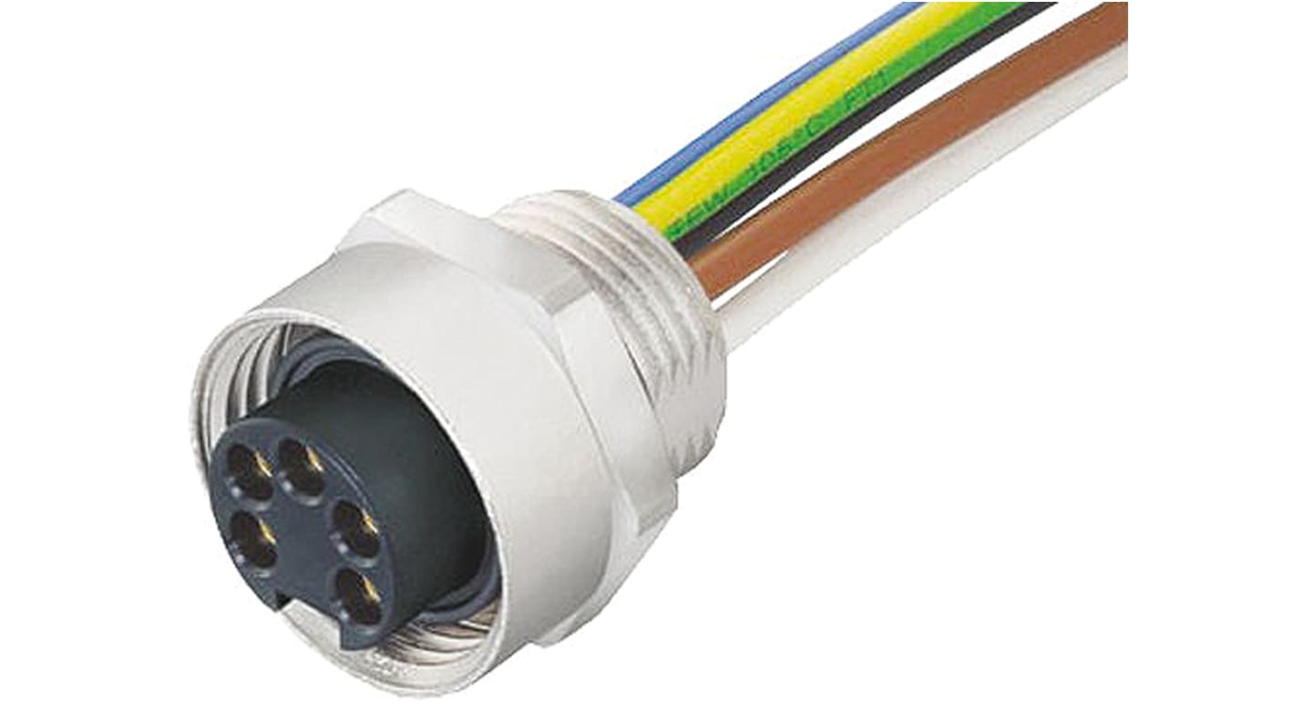 Murrelektronik Circular Connector, 5 Contacts, Bulkhead Mount, 7/8 Connector, Socket, Female, IP65, IP67, 7000 Series