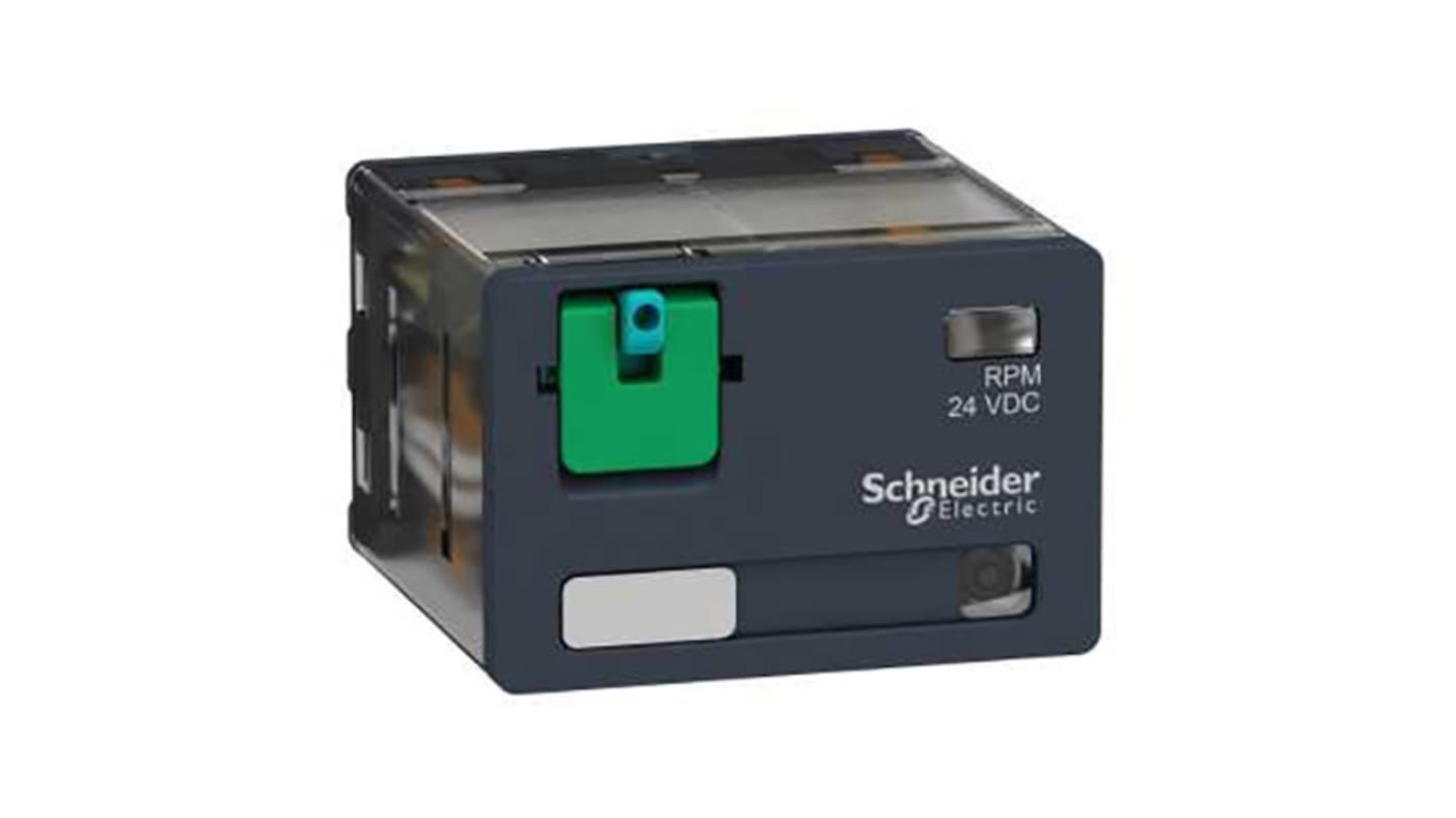 Schneider Electric Panel Mount Non-Latching Relay, 12V dc Coil, 15A Switching Current, 4PDT