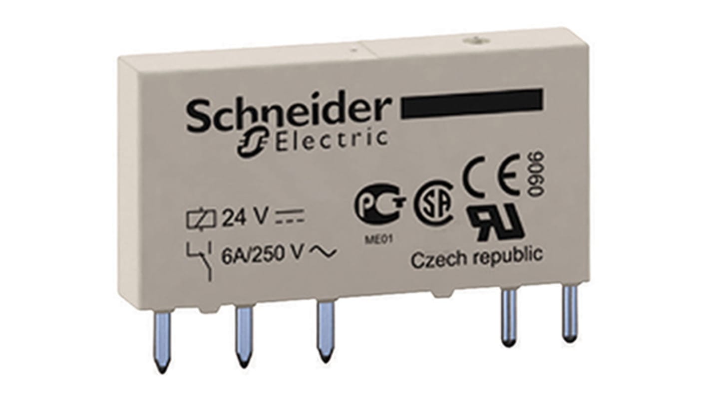 Schneider Electric DIN Rail Non-Latching Relay, 60V dc Coil, 6A Switching Current, SPDT