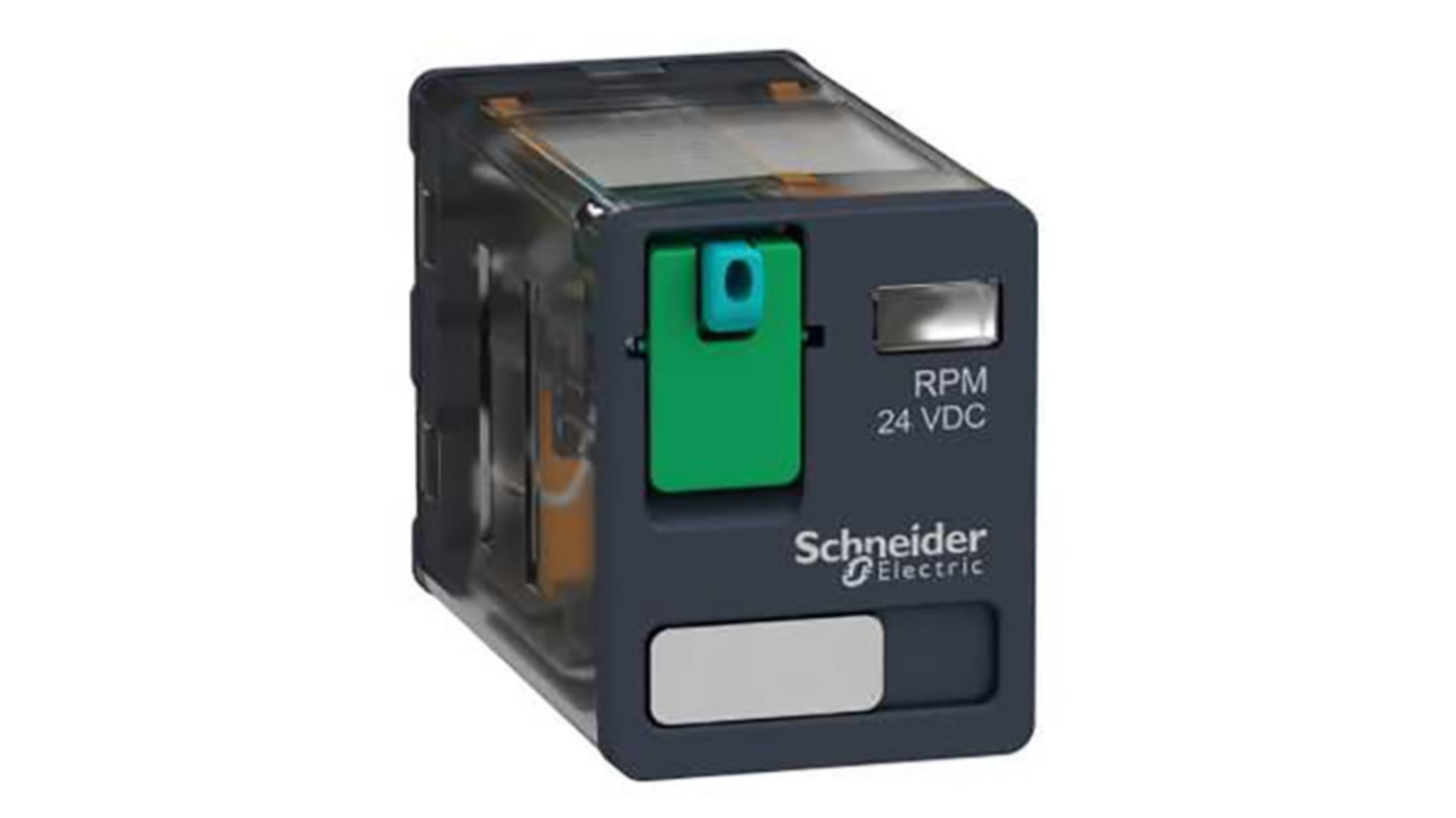 Schneider Electric Panel Mount Non-Latching Relay, 24V dc Coil, 15A Switching Current, DPDT