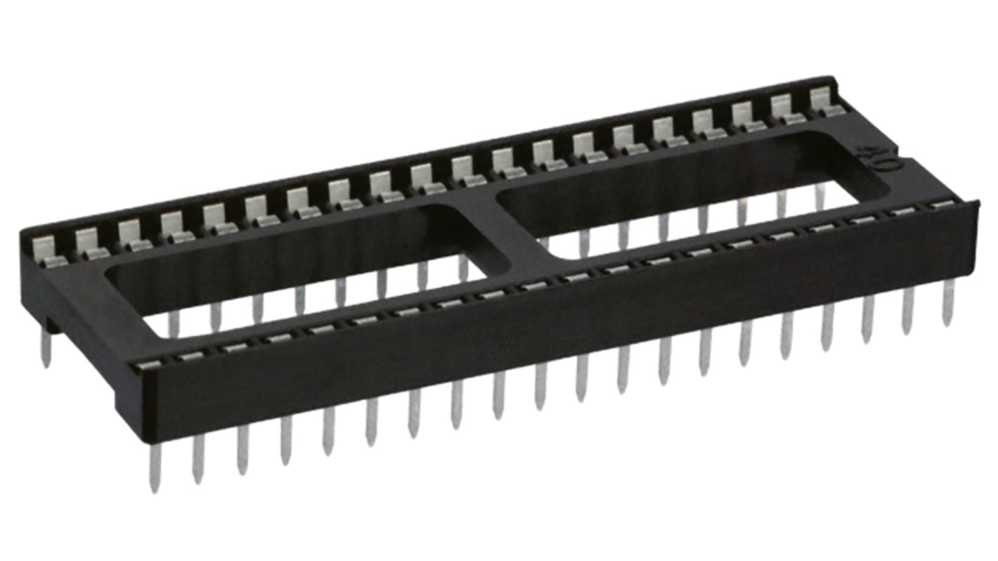 3M IC DIL fatning, 2.54mm Afstand, 15.24mm rækkeafstand, 40-Polet, Hulmontering, Udstanset ben, 1A, 4800, Lige, Ukapslet