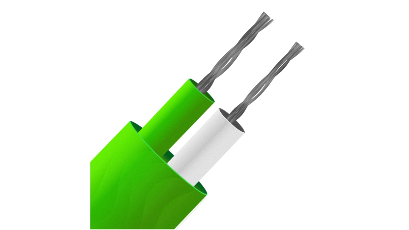 Przewód termoparowy K dł. 100m 1/0.315mm -75 → +260 °C. PFA 2-żyłowy