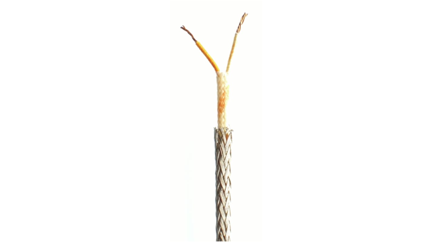 Câble/fil de thermocouple type U RS PRO, 10m, Non blindé, temp. max. +350°C, gaine Fibre de verre