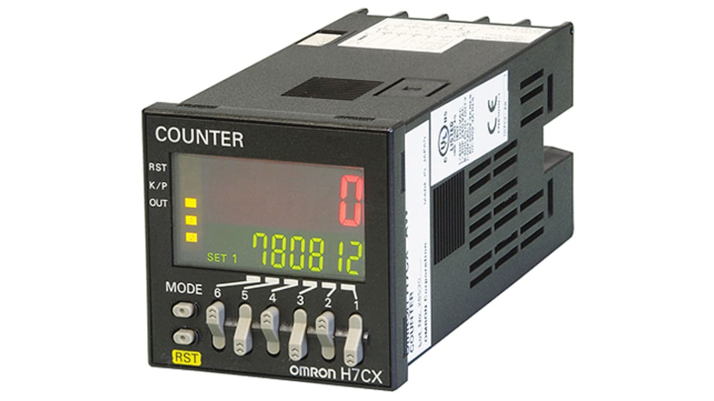 Omron H7CX Counter, 6 Digit, 10kHz, 24 V dc, 12 → 24 V ac