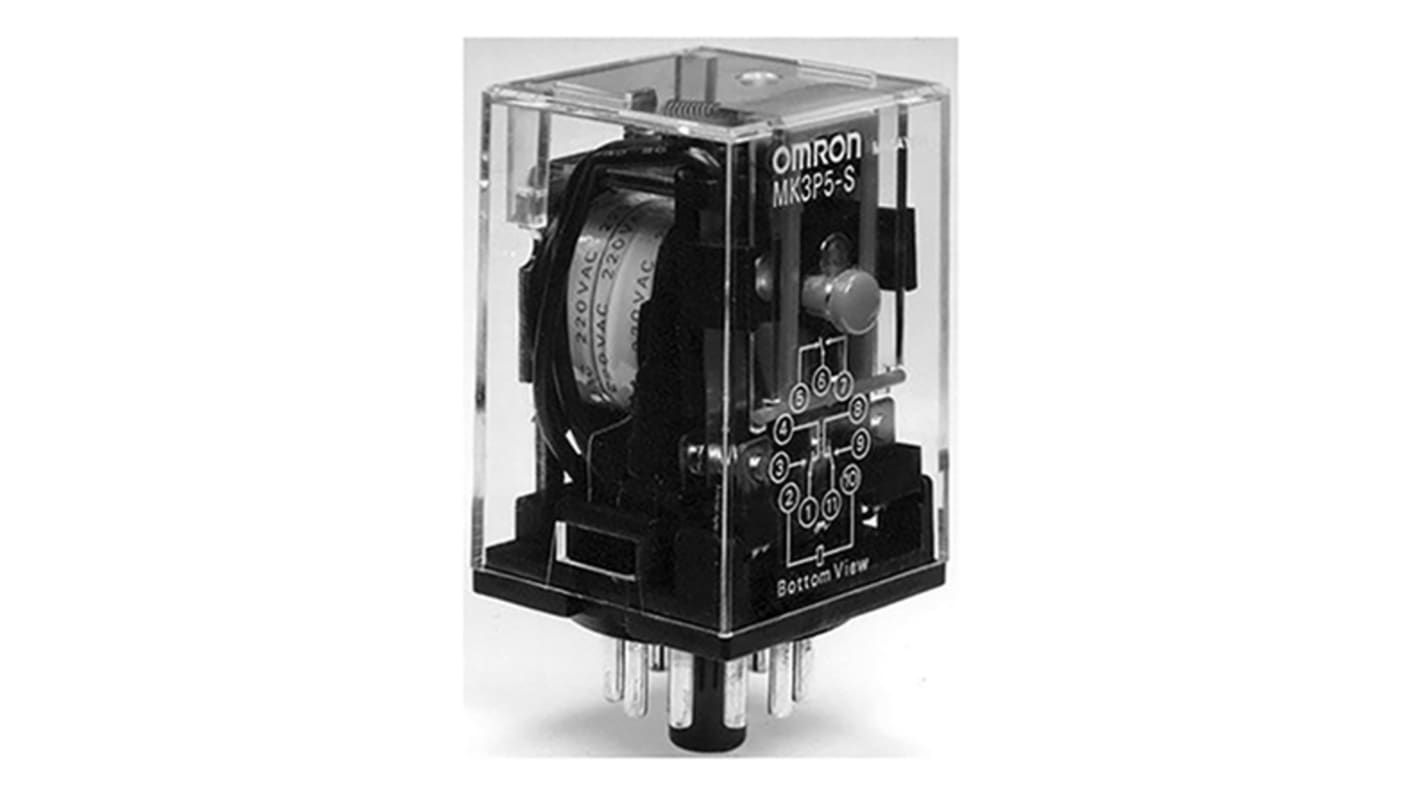 Omron Plug In Power Relay, 12V dc Coil, 5A Switching Current, DPDT