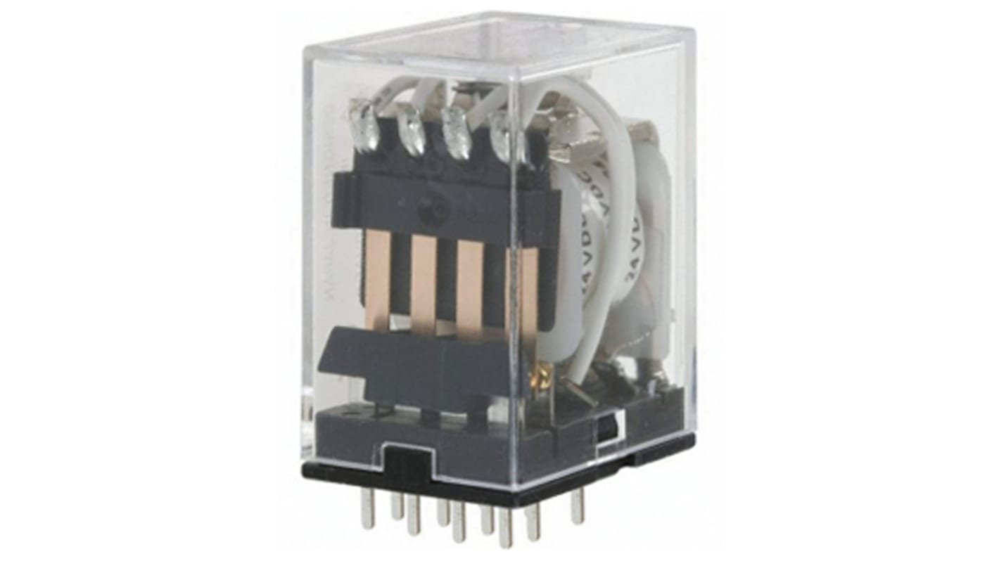 Omron PCB Mount Power Relay, 24V ac Coil, 3A Switching Current, 4PDT