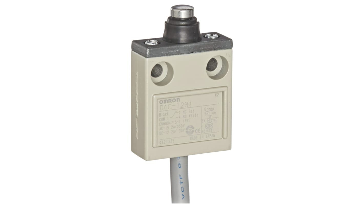 Omron Plunger Limit Switch, NO/NC, IP67, SPDT, 250V ac Max, 250 V ac 5A Max