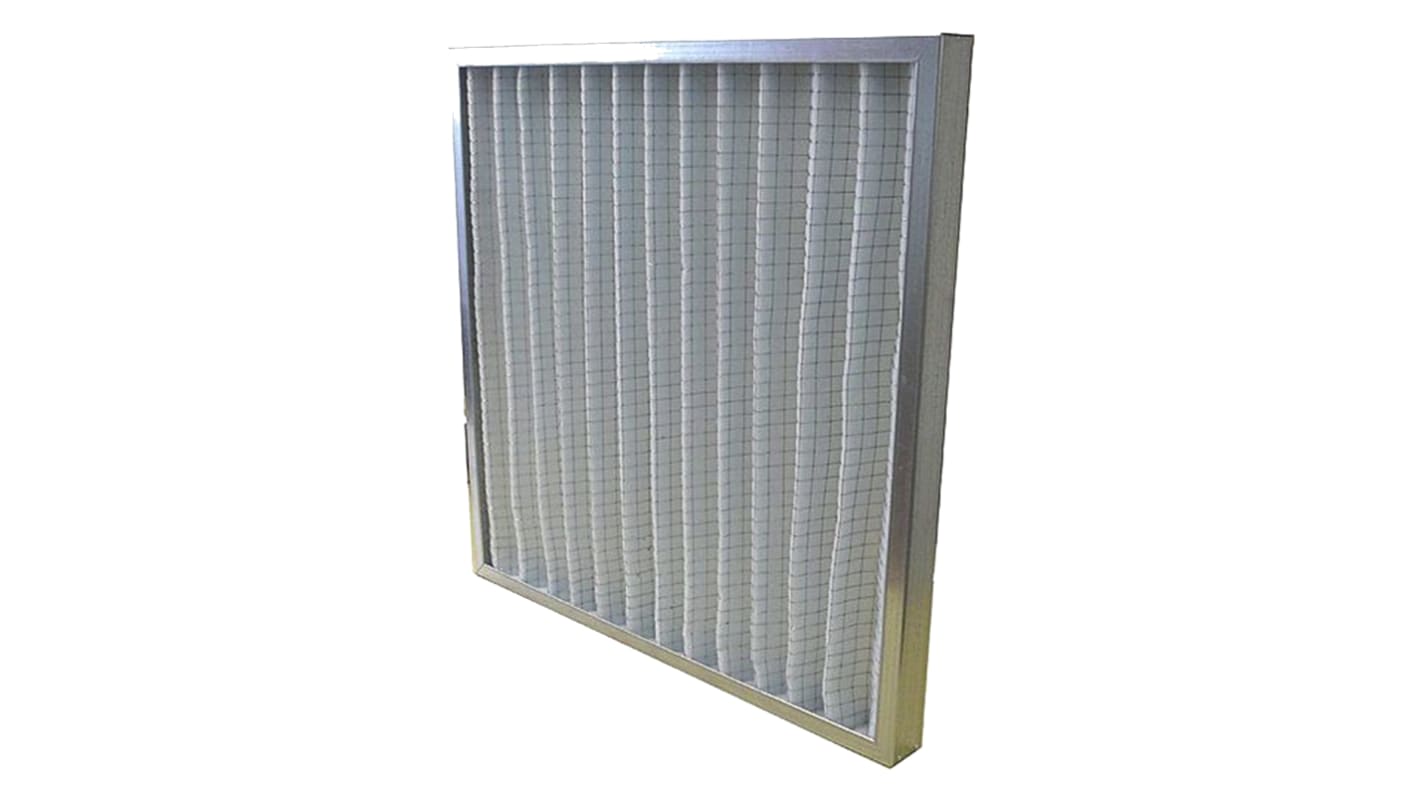 Filtro para sistema de climatización RS PRO tipo Panel plisado, grado G4, caudal máx. 2340m³/h, dim. 490 x 490 x 45mm