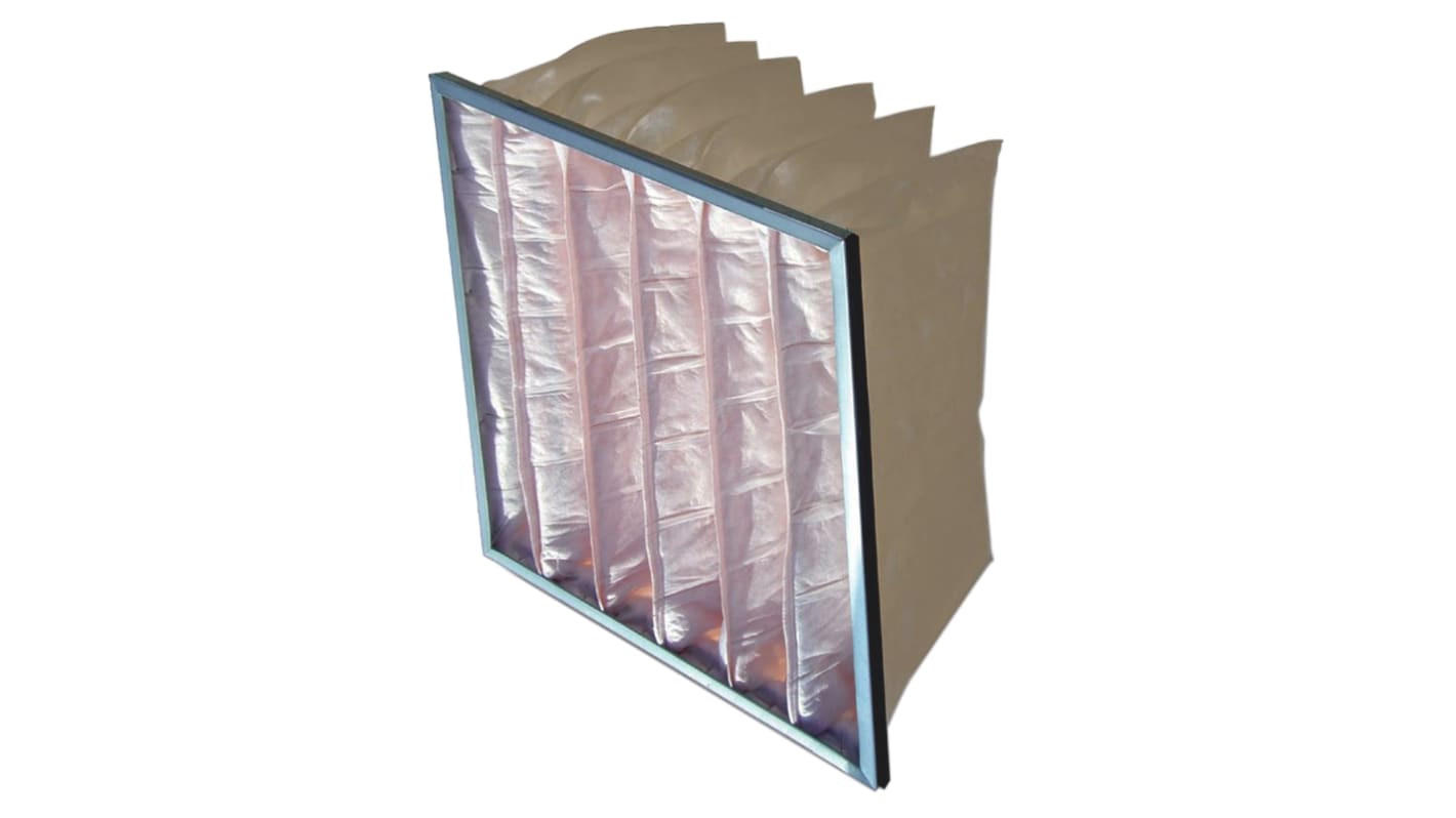 RS PRO Polypropylene Bag Filter, F5 Grade, 11 MERV Rating, 592 x 592 x