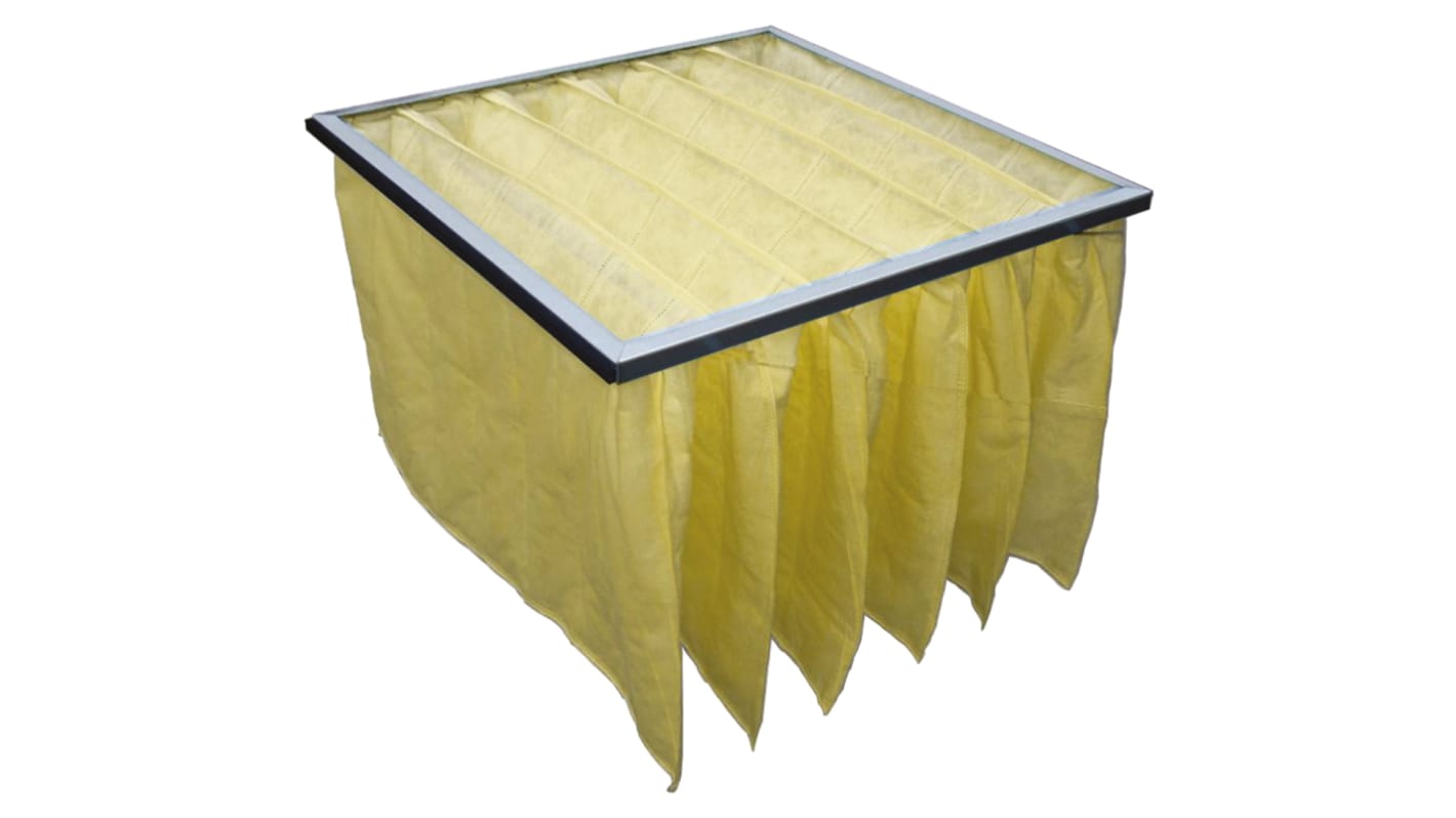 RS PRO Polypropylene Bag Filter, F8 Grade, 14 MERV Rating, 592 x 592 x