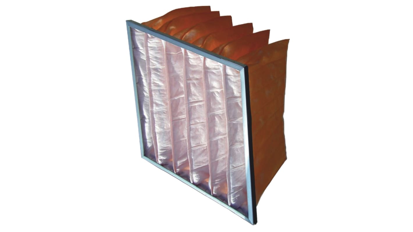 Filtro para sistema de climatización RS PRO tipo Bolsa, grado F6, M5, caudal máx. 69.46m³/h, dim. 592 x 592 x 500mm