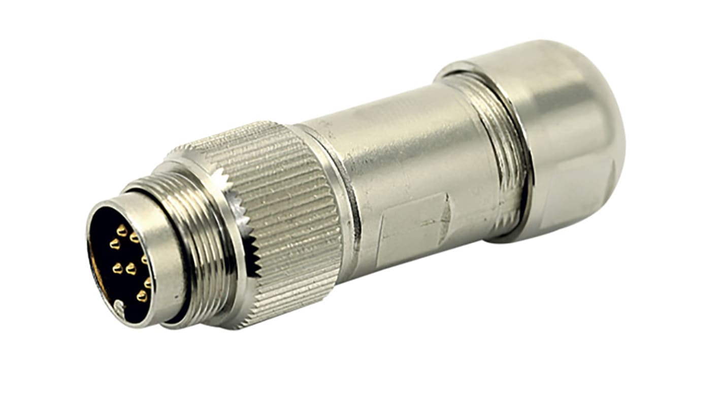 Connettore DIN Amphenol Industrial, serie C 091 D+, 7 poli, Maschio, IP68, 7A, 100 V, DIN EN 61076-2-106