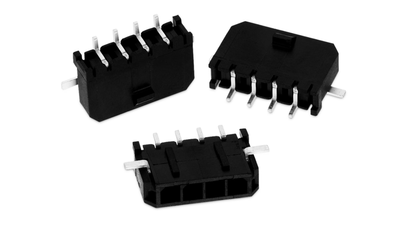 Conector macho para PCB Ángulo de 90° Wurth Elektronik serie WR-MPC3 de 8 vías, 1 fila, paso 3mm, para soldar, Montaje