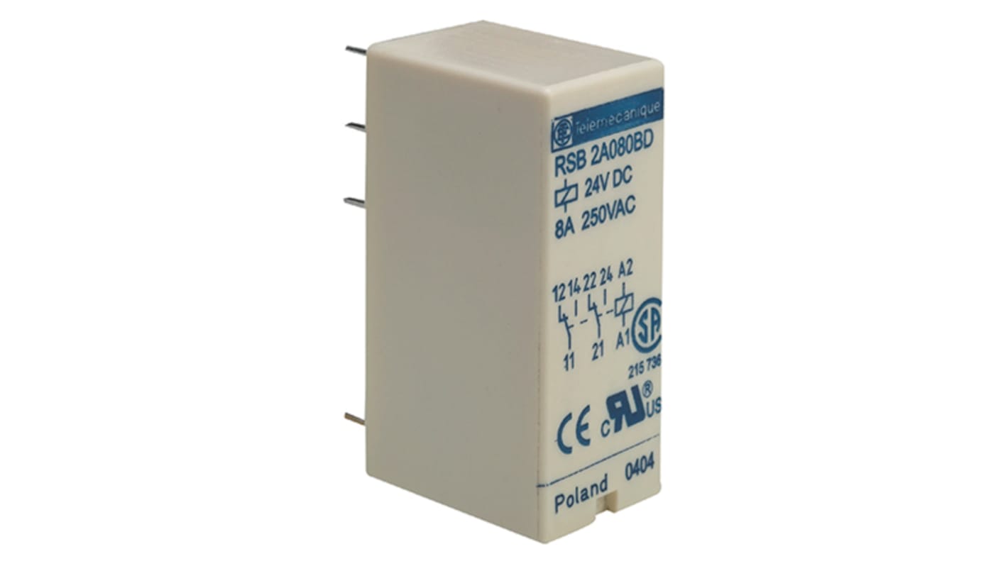 Relé de potencia sin enclavamiento Schneider Electric Harmony Relay RSB de 1 polo, SPDT, bobina 48V ac, 12A, enchufable