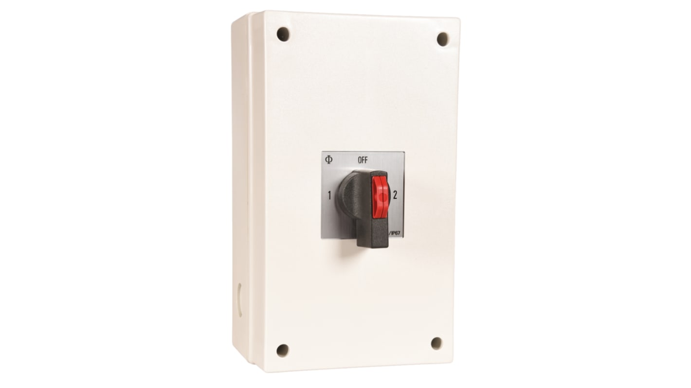 Kraus & Naimer 2P Pole Isolator Switch - 25A Maximum Current, 4kW Power Rating, IP66, IP67