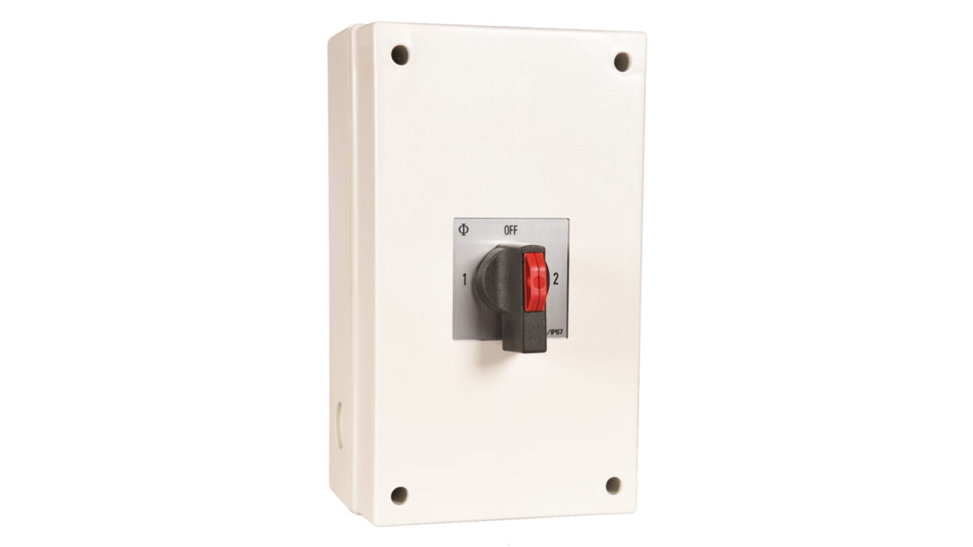 Kraus & Naimer 4P Pole Isolator Switch - 25A Maximum Current, 5.5kW Power Rating, IP66