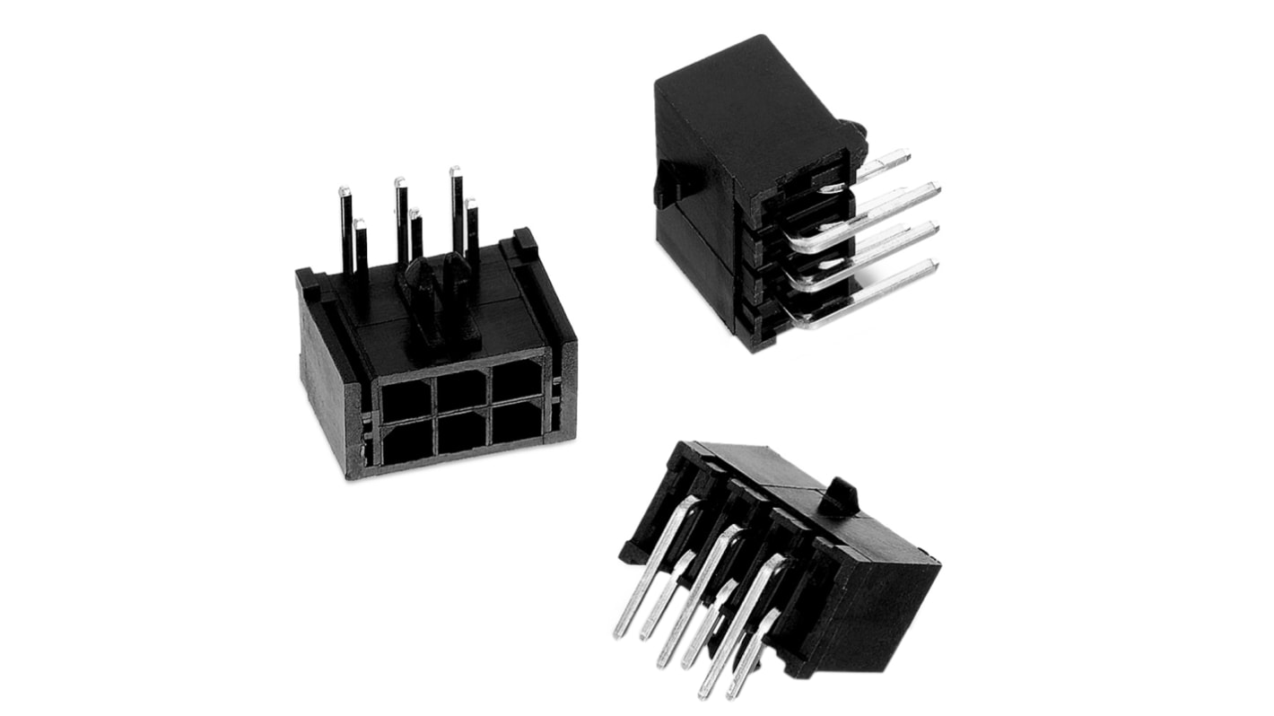 Conector macho para PCB Ángulo de 90° Wurth Elektronik serie WR-MPC3 de 20 vías, 2 filas, paso 3.0mm, para soldar,