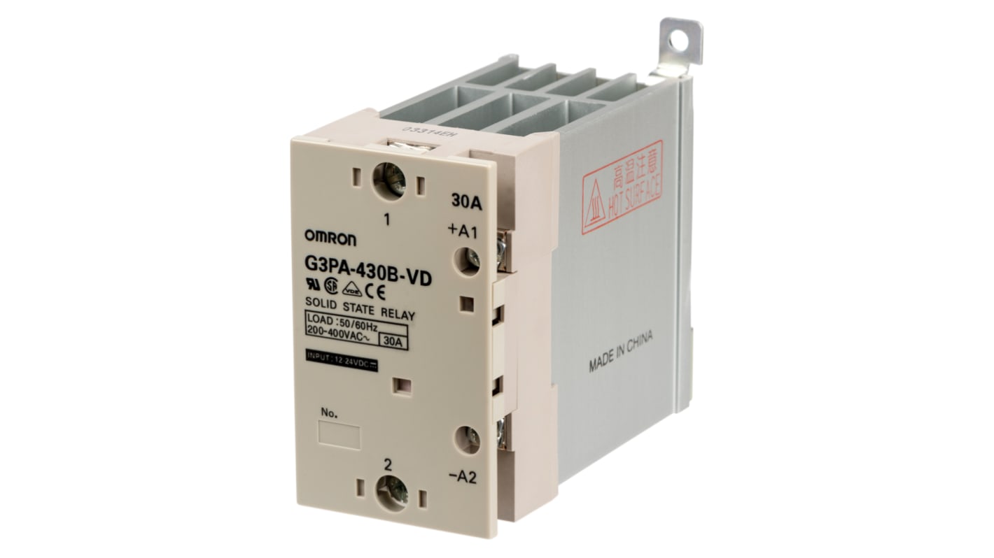 Omron G3PA Series Solid State Relay, 30 A Load, DIN Rail Mount, 528 V ac Load, 30 V dc Control