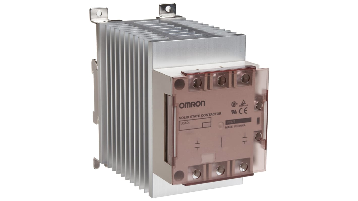 Omron G3PE Three Phase Series Solid State Relay, 15 A Load, DIN Rail Mount, 264 V ac Load, 30 V dc Control