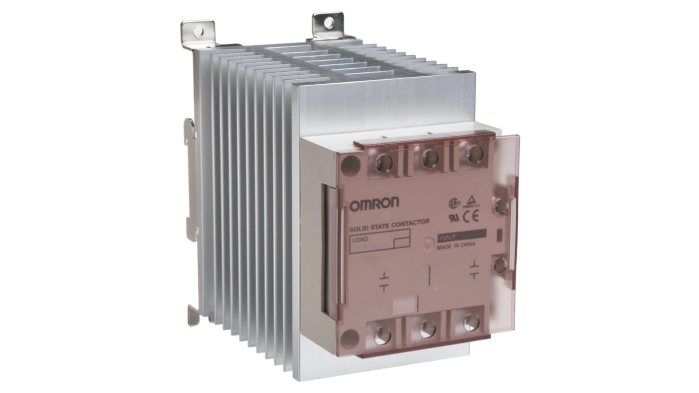 Omron G3PE Three Phase Series Solid State Relay, 45 A Load, DIN Rail Mount, 528 V ac Load, 30 V dc Control