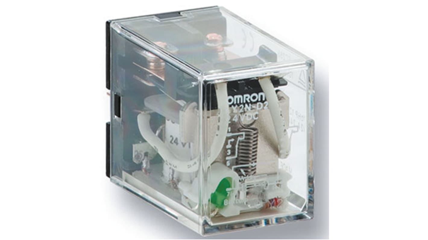 Omron Plug In Power Relay, 110V dc Coil, 10A Switching Current, DPDT