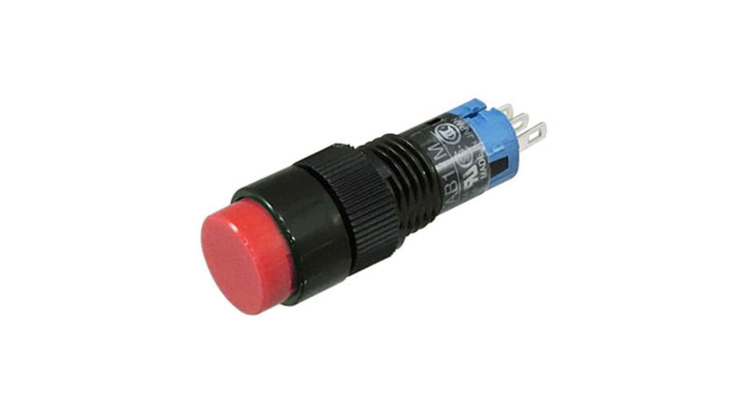 Idec Illuminated Push Button Switch, Momentary, Panel Mount, 10mm Cutout, SPDT, Red LED, IP40