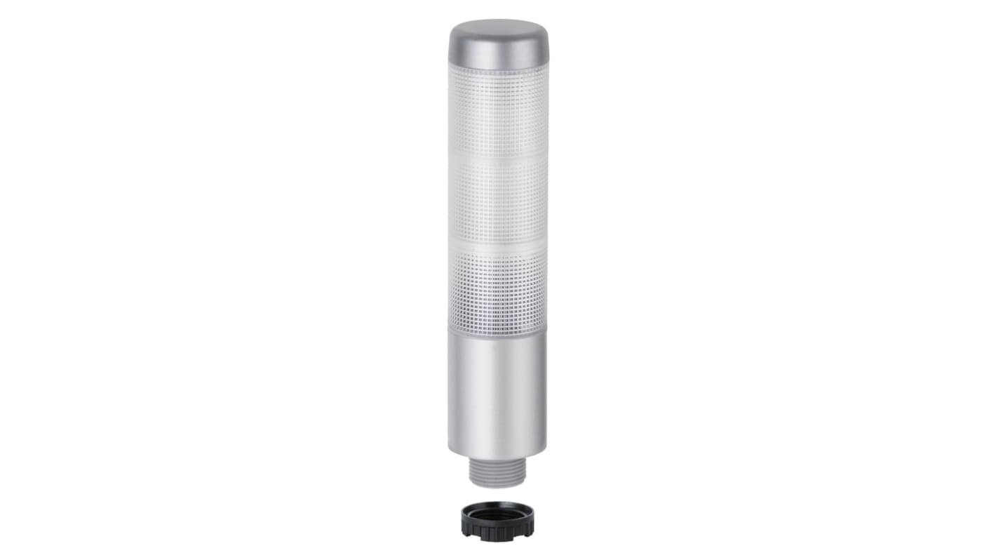 Columna de señalización Werma Kompakt 37, LED, con 3 elementos Transparente, 85dB @ 1 m, 24 V