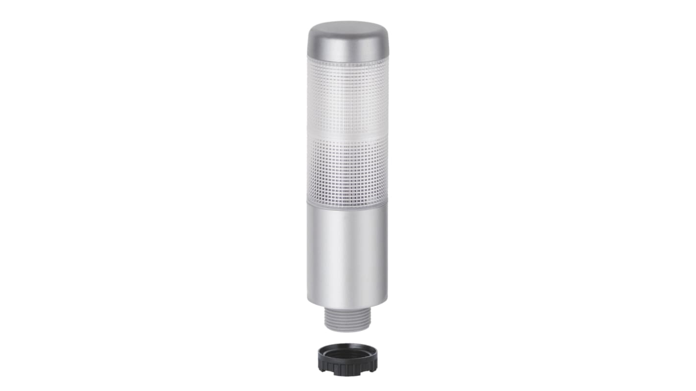 Colonnes lumineuses pré-configurées à LED Feu Fixe, Transparent, vert/rouge avec Buzzer, série Kompakt 37, 24 V