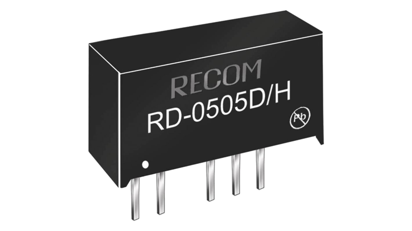 Recom DC-DCコンバータ Vout：±12V dc 10.8 → 13.2 V dc, 2W, RD-1212D/P