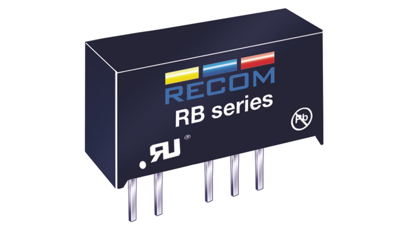 Recom RE DC-DC Converter, 5V dc/ 200mA Output, 4.5 → 5.5 V dc Input, 1W, Through Hole, +85°C Max Temp -40°C Min