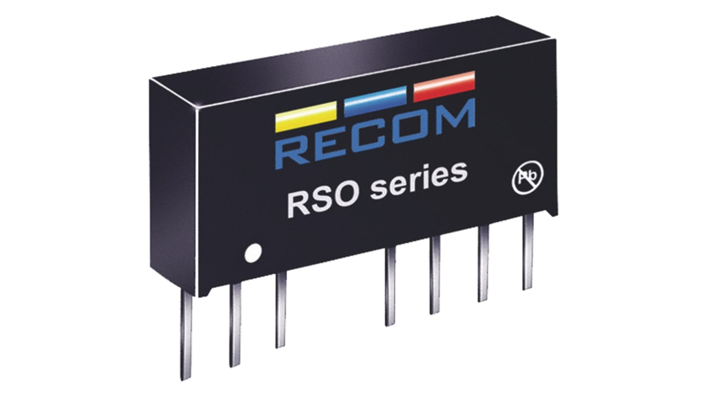 Recom RSO 1W Isolated DC-DC Converter Through Hole, Voltage in 9 → 36 V dc, Voltage out ±12V dc