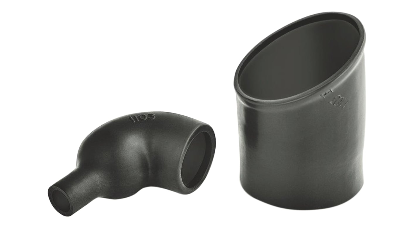HellermannTyton Cable Boot Black, Fluid Resistant Elastomer, 12mm