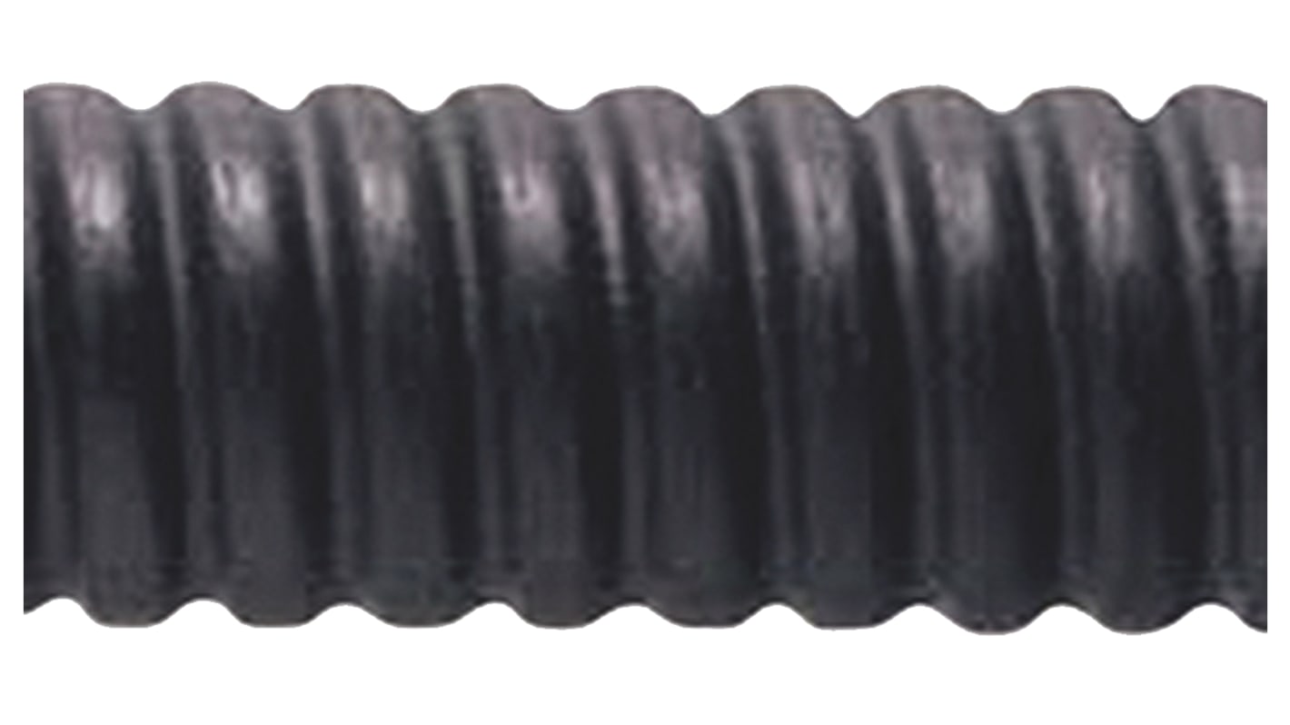 Kábelvezető, Rugalmas Galvanizált acél, Fekete 25mm, B, C, E, IP54, IP65, hossz:25m