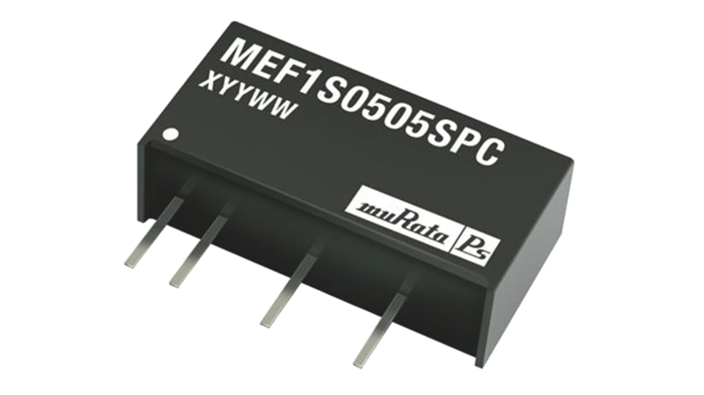 Murata Power Solutions MEF1 DC-DC Converter, 3.3V dc/ 300mA Output, 3.13 → 3.46 V dc Input, 1W, Through Hole,