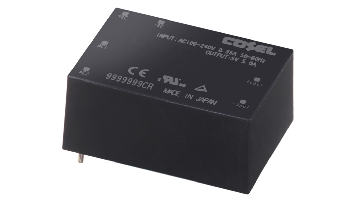 Cosel Switching Power Supply, TUHS25F12, 12V dc, 2.1A, 25W, 1 Output, 85 → 264V ac Input Voltage