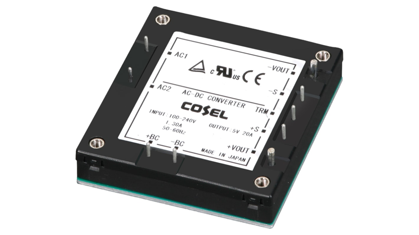 Cosel Kapcsolóüzemű tápegység 1 kimenet 100.8W, 12V dc, 8.4A Sasszira szerelhető