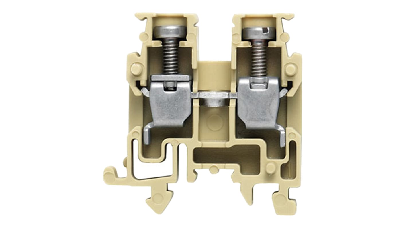 Weidmuller AKZ Series Beige, Yellow Feed Through Terminal Block, 2.5mm², Single-Level, Screw Termination, ATEX, IECEx