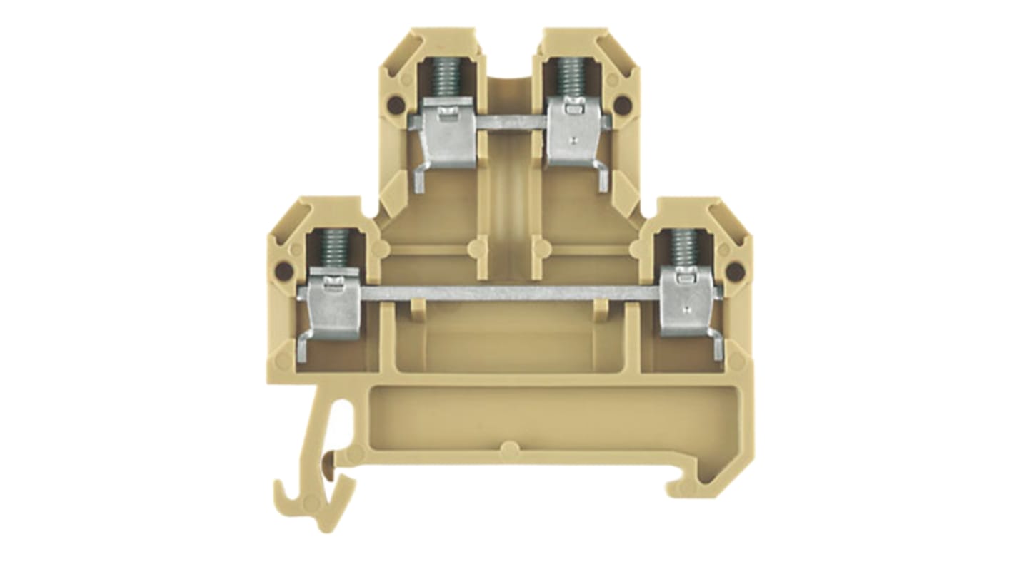 Weidmuller SAK Series Beige, Yellow Double Level Terminal Block, Double-Level, Screw Termination